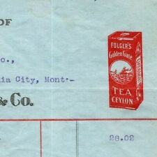 Scarce 1909 San Francisco Invoice Letterhead J.A. Folger - Coffee Tea (Blue) picture