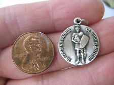 Vintage Silver Filled St. Florian Patron of Firefighters Charm Pendant picture