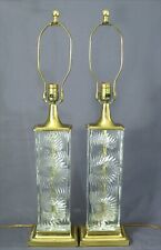 Pr. DRESDEN LAMPS CUT CRYSTAL LAMPS SGD - w/Brass Fittings 3-Way EXL CONDITION picture