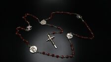 Vintage Pope John Paul II Red Bead Rosary picture
