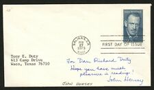 John Hersey d.1993 signed autograph auto FDC cover American Writer PC155 picture