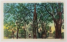 Vintage Waterbury Connecticut CT St. John's Church Postcard picture
