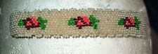 Fabulous Native American Navajo Hand Beaded Leather Clip Barrette 3 Lizards  picture
