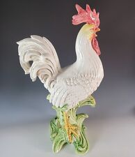 Monumental Italian Farm Rooster Ceramic Decorative Hand Painted Huge 28