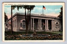 Ellenville NY- New York, Hunt Memorial Hall, Antique, Vintage c1936 Postcard picture