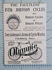 1896 Fitchburg Massachusetts Iver Johnsons Bicycles Art Faultless Vtg Print Ad picture