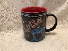 Starbucks Ceramic Mug Coffee Tea Cup Grande Latte 2007 12 Oz. Black Chalkboard. picture
