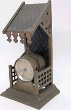 Antique 19th C. Brass Gothic Victorian Mechanical Novelty Mantel Shelf Clock picture