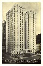 Barlum Hotel ~ Detroit Michigan Cadillac Square ~ mailed 1948 vintage postcard picture