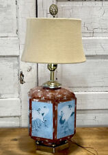 Vintage Chinoiserie Genuine Hand Blown Glass Table Lamp picture