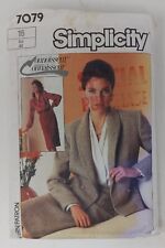 Simplicity 1985 Sewing Pattern #7079 Blouse Lined Suit Size 16 Bust 38 Vintage  picture
