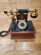 Vintage Western Electric Deco-Tel Brass Eagle & Wood Desk Rotary Dial Telephone picture