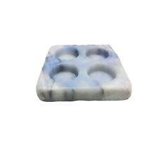 vintage blue/white/grey square solid marble 4 tea light candleholder picture