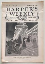 1901 Harpers Weekly NIGHT AT THE PAN AMERICAN Expo Cover; Chicago Architecture picture