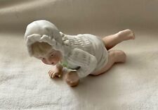 Vintage Crawling Baby with Bonnet & Ball Figurine #7060 Germany? 5” Long picture