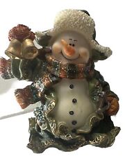 Christmas Snowman Magic Figurine Polystone Snowman Figurine Brings Good Luck picture