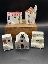 6ct VTG Ceramik Greece Pottery SW Adobe Style Mini Houses Hand Painted Ceramic picture