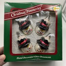 Bradford Novelty Co. Christmas Trimmeries Snowman Glass Ornaments picture