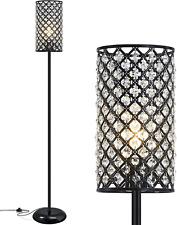 Crystal Floor Lamp, Modern Standing Lamp with Elegant Shade Black  picture