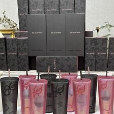 X Blackpink Group Starbucks Cooperation Durian cup Pink&Black Cup Tumbler 24oz picture