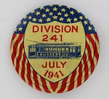 Chicago Trolley Company 1941 Patriotic Wartime Button WWII Streetcar Tram P1472 picture