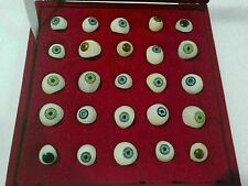 Vintage Human Prosthetic Eye -~ Antique Artificial Mix Eye Set Of 15 Pcs.. picture