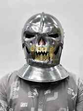 Medieval Steel Knight Demonic Skull Face Helmet With Inner Linner Best Gift picture