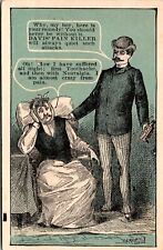 Antique Victorian Davis Pain Killer Quack Medication Remedy Trade Card picture