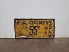 1958  California LA COUNTY PERMIT  License Plate Tag picture