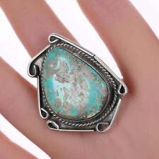 sz7.5 Vintage Navajo silver and turquoise ring g picture