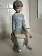 Vintage ZAPHIR SEATED BOY WITH BIRD Porcelain Figurine by LLADRO picture
