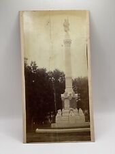 Antique Civil War Veterans Monument Cabinet Card Photo Port Jervis NY Seeger picture