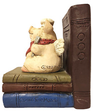 2006 Telle M Stein Book End Color Pig Angel Chef The Stone Bunny Left Side Only picture