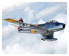 F-86 SABRE IN FLIGHT KOREAN WAR ERA FIGHTER JET 8X10 COLOR PHOTO picture