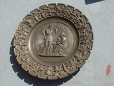Vtg Antique Classical Greek Roman Cast Iron Plate Wet Nurse Woman Breastfeeding picture