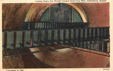 Greensburg, KS, World's Largest Hand Dug Well, Linen Vintage Postcard a9215 picture