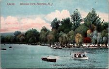 Paterson NJ Lake West Side Park 1910s Boat Canoe New Jersey JB5 picture