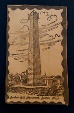 c1900's Bunker Hill Monument Boston Massachusetts Leather Postcard  picture