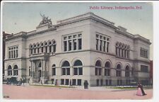 Public Library Building Indianapolis Ind antique Indiana postcard 1909 POSTED picture