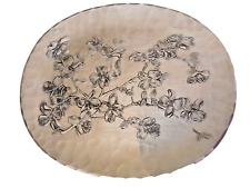 Wendell August Dogwood Blossom Design Oval Tray Platter Forged Aluminum. picture