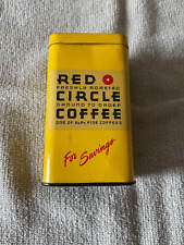Vintage Red Circle Coffee Tin Coin Bank picture
