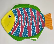 Stephanie Peterson Melamine Tropical Fish Serving Platter Colorful Beachy 17” picture