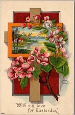 Vintage 1910s EASTER Postcard Windmill Scene 