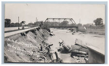 1912 Denver Flood Cherry Creek North Bank West of Downing Bridge RPPC Postcard picture
