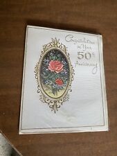 Vintage 50th Anniversary Card Unused picture