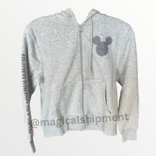 NWT Disney Parks - Mickey Icon Bedazzled Gray Zip Up Hoodie | Walt Disney World picture