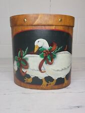 Vintage Rustic Wood Goose Christmas Trashcan 11