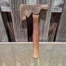Vintage antique forged Steel Head Hatchet wood handle nailed picture