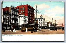 Postcard New Orleans Louisiana Canal Street People Street Car Women 1907 Tuck picture