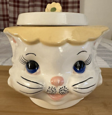 Vintage Rare Cat Head Cookie Jar | Bottom of Jar says VF 80 | Two Small Chips picture